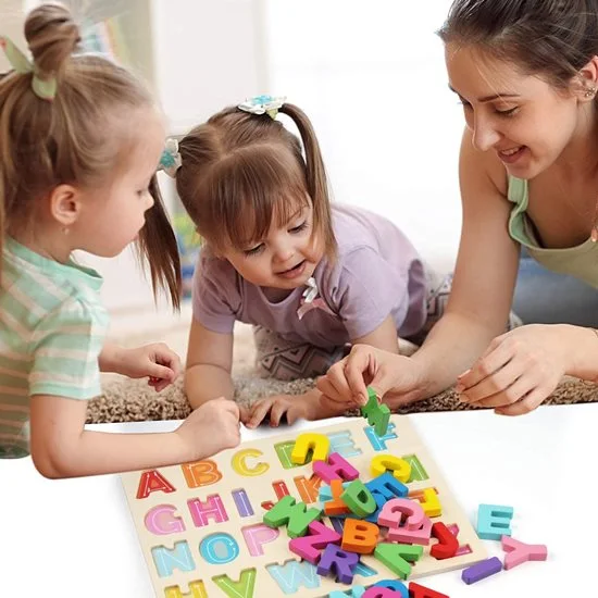 Chocozone Wooden English Alphabets and Color Learning Educational Board for Kids