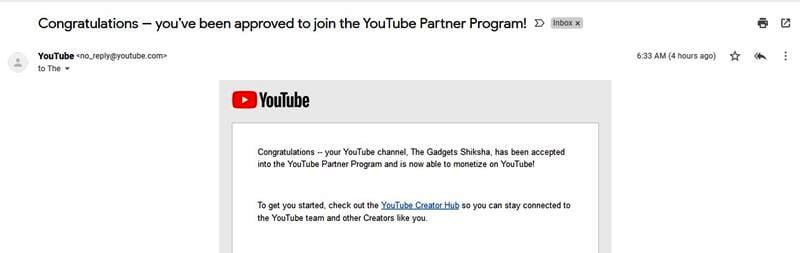 Approved to join the YouTube Partner Program