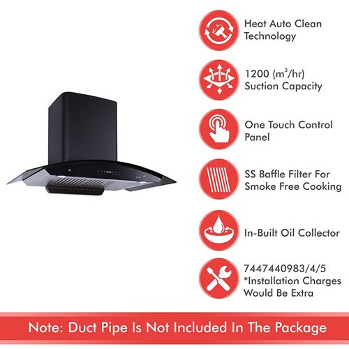 Elica Kitchen Chimney with Auto Clean Touch Control