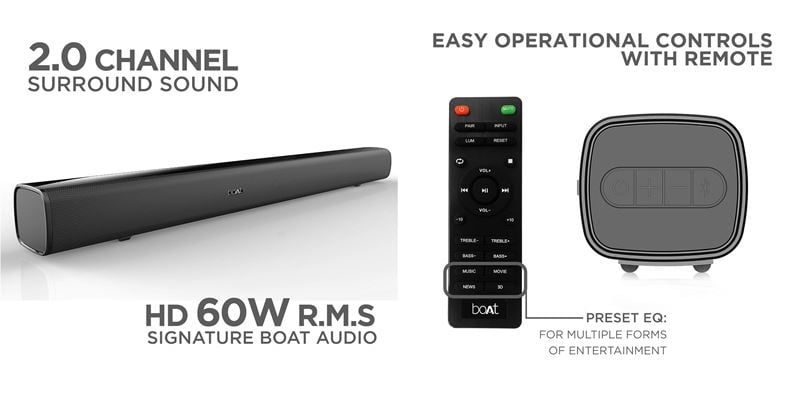 Boat AAVANTE BAR 1100 60W Soundbar for Smart TV