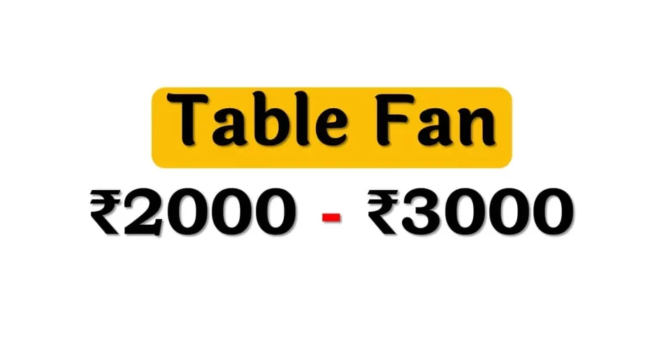 Best Table Fans under 3000 Rupees in India Market